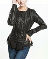 BLACK LACE BAND FASHION PU LEATHER JACKET 