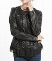 BLACK LACE BAND FASHION PU LEATHER JACKET  3