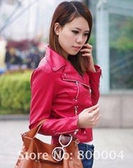 RED MOTOR HOT STYLE PU LEATHER JACKET 