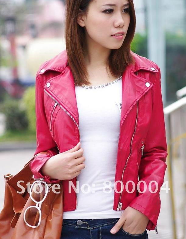 RED MOTOR HOT STYLE PU LEATHER JACKET  4