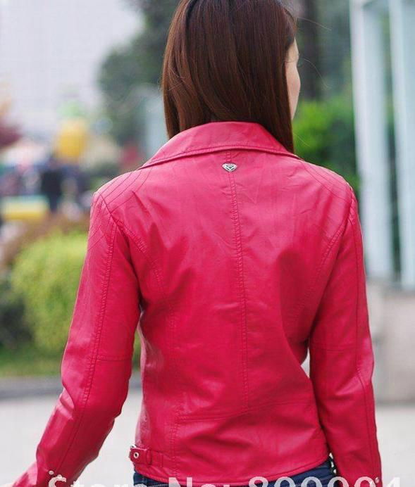 RED MOTOR HOT STYLE PU LEATHER JACKET  5