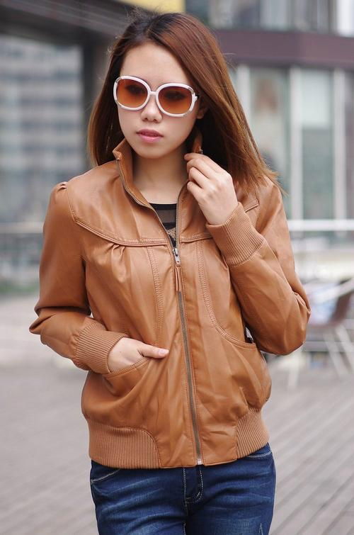 BROWN NICE STYLE PU LEATHER JACKET