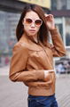 BROWN NICE STYLE PU LEATHER JACKET 2