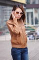 BROWN NICE STYLE PU LEATHER JACKET 4