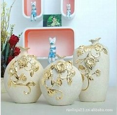 電鍍雕花陶瓷工藝花瓶擺件