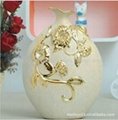 電鍍雕花陶瓷工藝花瓶擺件 2
