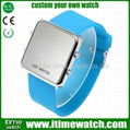 super slim silicon mirror LED watch 1