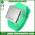 super slim silicon mirror LED watch 2