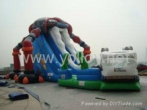 Alien invasion large inflatable slide