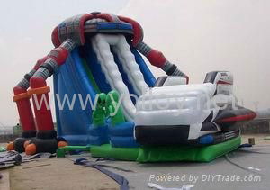 Alien invasion large inflatable slide 2