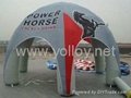 Inflatable spider dome tent for