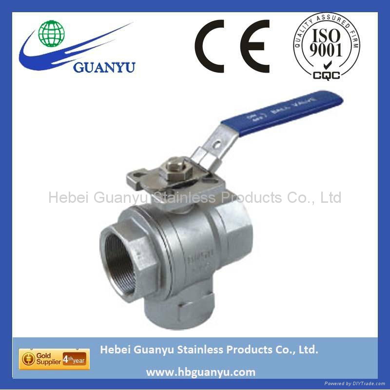 three way stainless steel ball valve 2