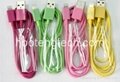 1M 40in iPhone5 lightning noodles cable multi-color 2