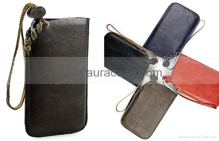 Genuine leather sleeve for iPhone 4s 2