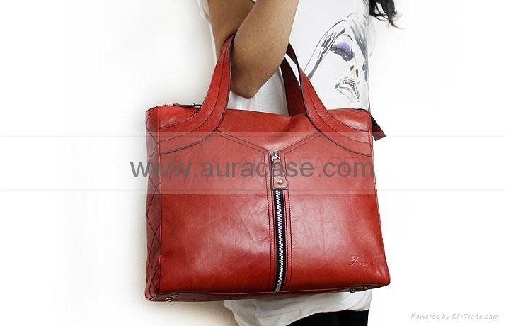 Genuine leather lady handbag