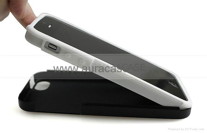 PC cover with silicone case for iphone 5 4