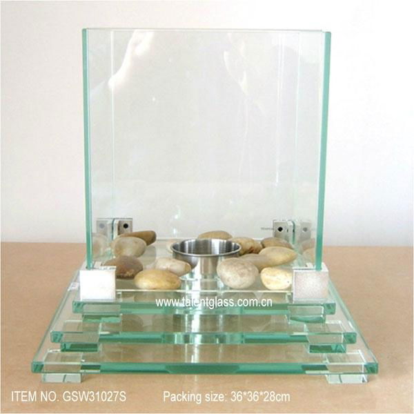 10mm Portable Tempered Glass Smokeless Alcohol fireplace On Table And At Home Fr 4