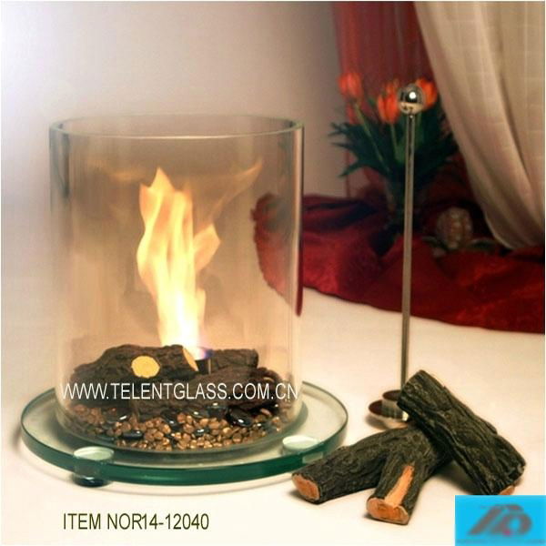 10mm Portable Tempered Glass Smokeless Alcohol fireplace On Table And At Home Fr 5