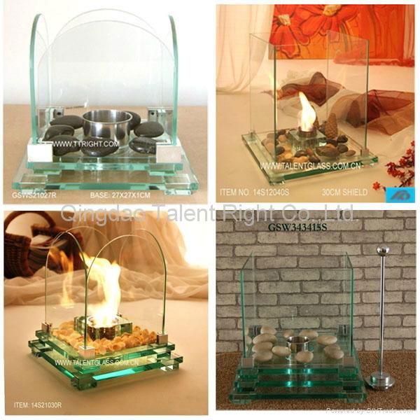 10mm Portable Tempered Glass Smokeless Alcohol fireplace On Table And At Home Fr 2