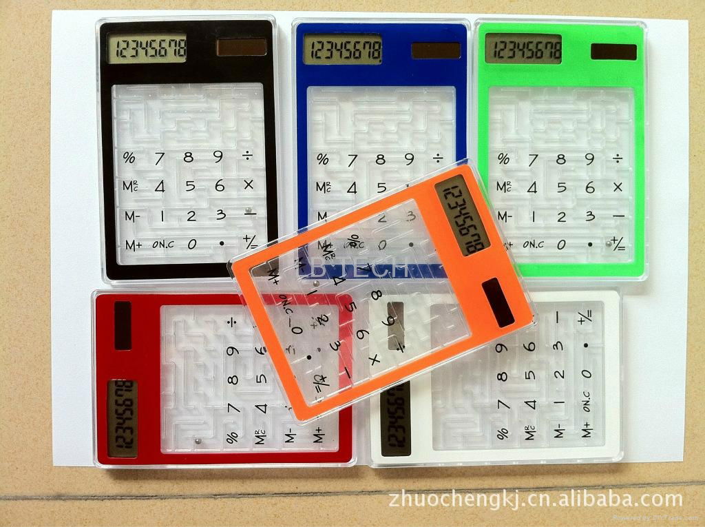 Transparent Solar Power Touch Screen Keypad Mini Calculator