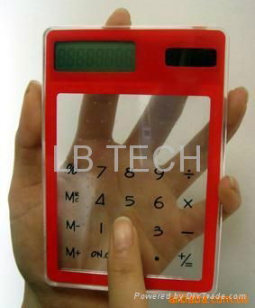 Transparent Solar Power Touch Screen Keypad Mini Calculator 2