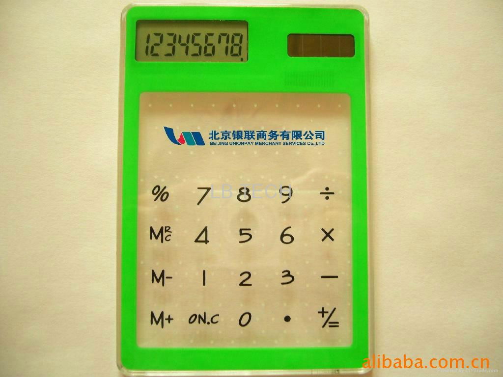 Transparent Solar Power Touch Screen Keypad Mini Calculator 3