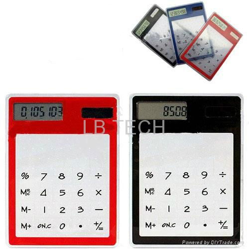 Transparent Solar Power Touch Screen Keypad Mini Calculator 4