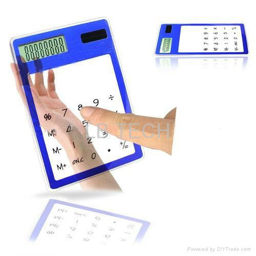 Transparent Solar Power Touch Screen Keypad Mini Calculator 5