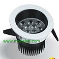 New black shell LED Down light 12X1W