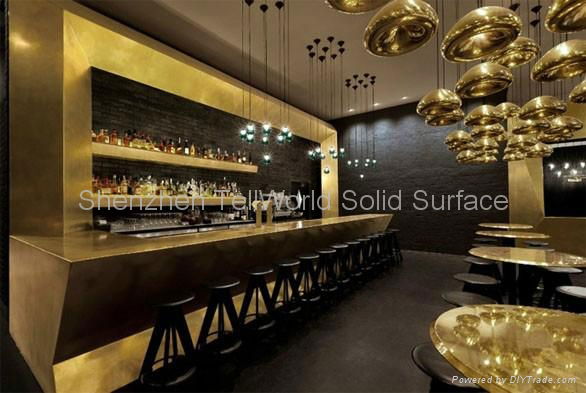 Artificial Stone Solid Surface Modified Acryl Modern Bar Counter 5