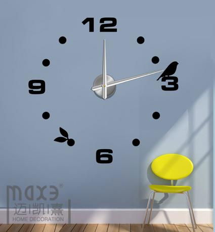 Home decor wall decals 3D big EVA material wall clock 3