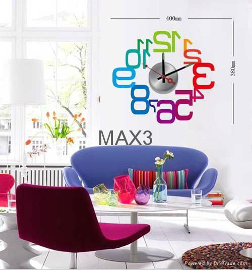 Home decoration diy wall clock pvc wall stickers 4