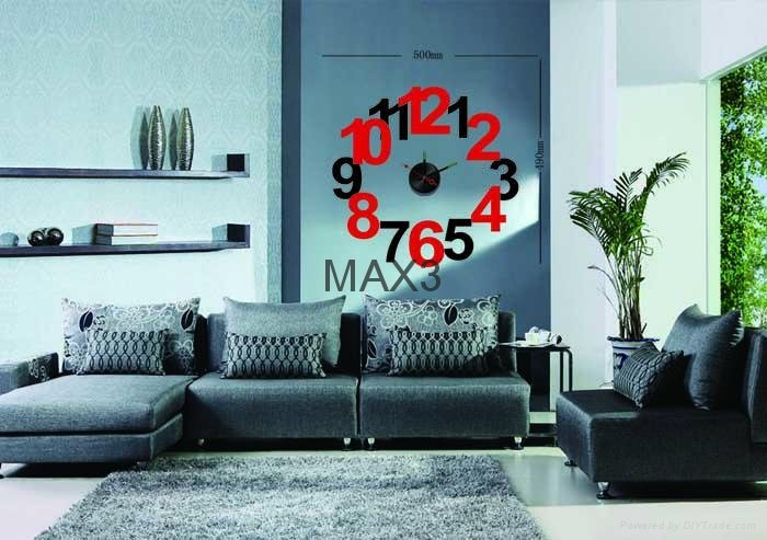 Home decoration self-adhensive wall sticker diy wall clock 