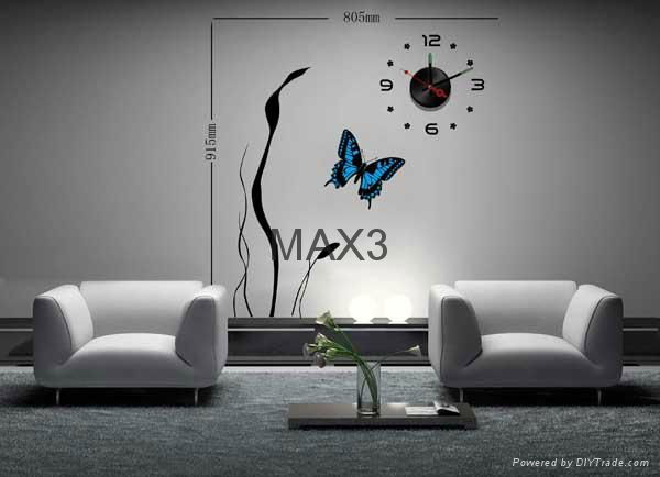 Home decoration self-adhensive wall sticker diy wall clock  2