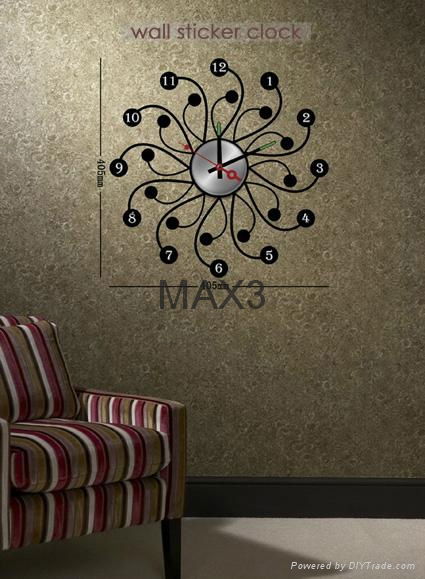 Home decoration self-adhensive wall sticker diy wall clock  4