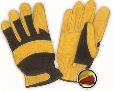 Full Cow skin leather glove with sponge full lined