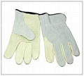 Unlined grain cowhide palm with split cowhide leather back gloves