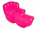 PVC inflatable sofa and footrest one set