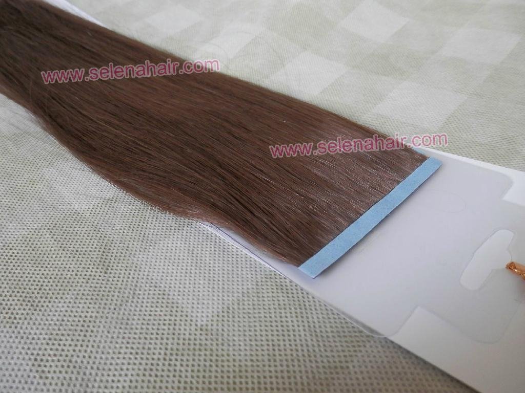 PU skin weft 100% Indian remy short hair extensions 3