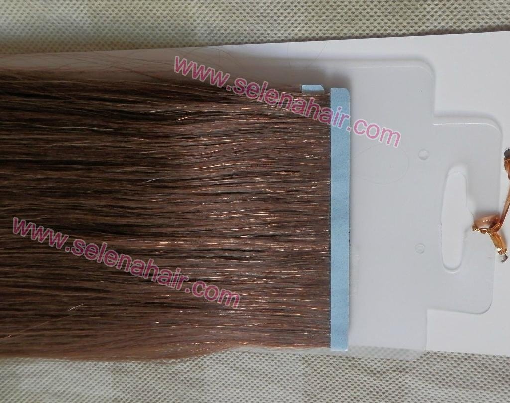 PU skin weft 100% Indian remy short hair extensions 4