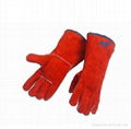 Dust-orange leather welding glove