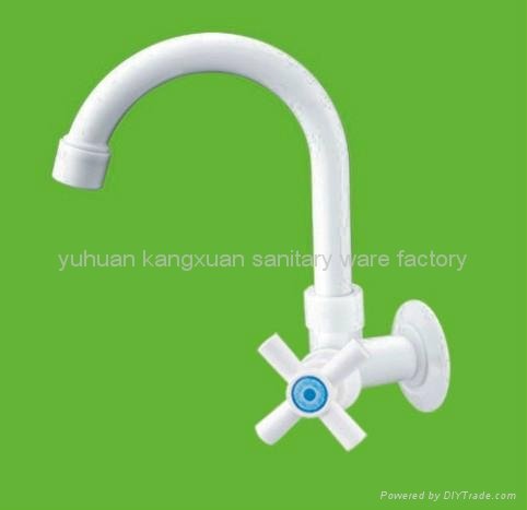 ABS white plastic single handle kitchen faucet 3
