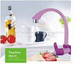 ABS white plastic swan neck kitchen sink faucet