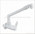 ABS white plastic swan neck kitchen sink faucet 5