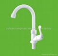 ABS white plastic single handle kitchen faucet 5