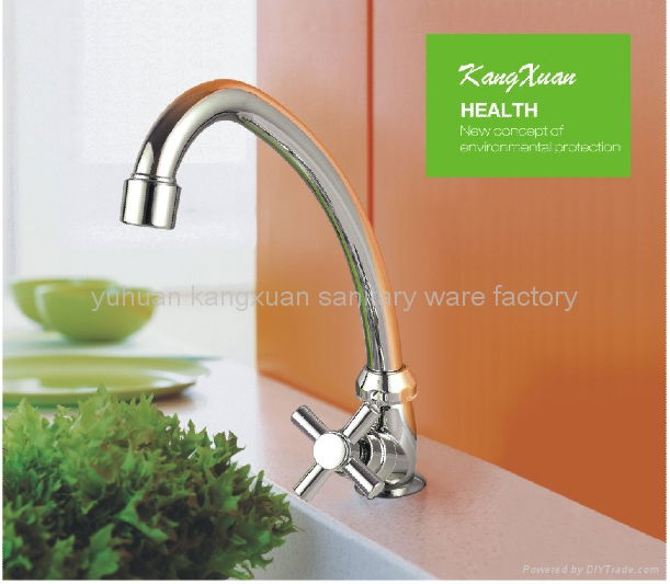 ABS chrome swan neck single handle faucet