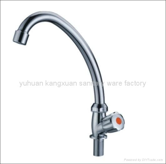 ABS chrome swan neck single handle faucet 4