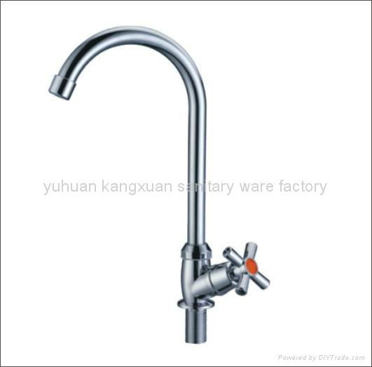 ABS chrome swan neck single handle faucet 5