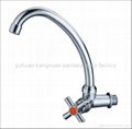 ABS chrome gooseneck wall mounted kitchen faucet 2