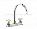 ABS chrome double handle bathroom mixer faucet 1